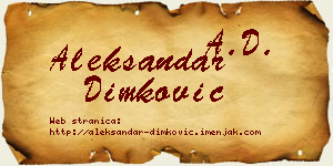 Aleksandar Dimković vizit kartica